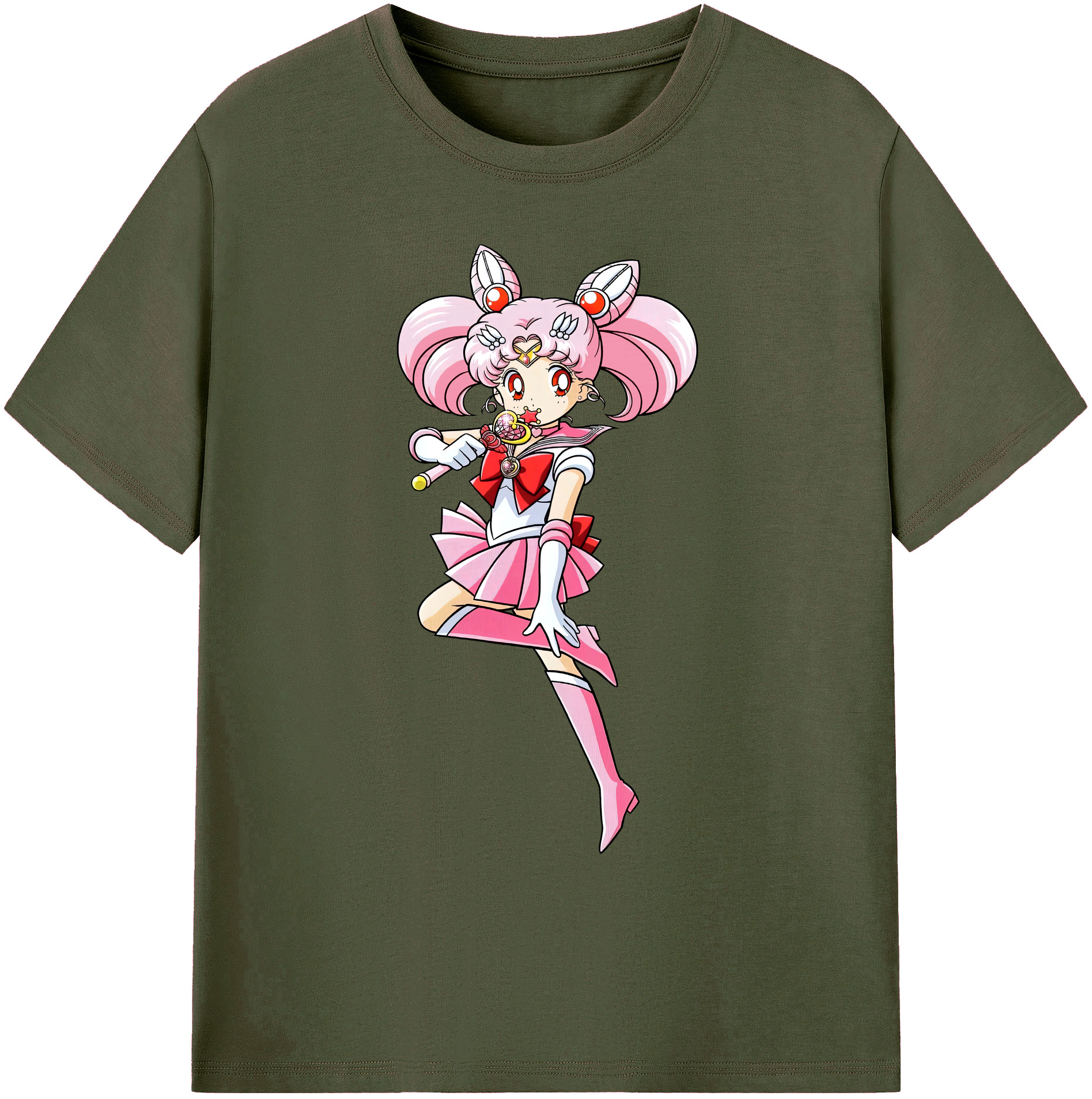 （画像用） 美少女戦士セーラームーン ちびうさ Sailor Moon Chibiusa Tsukino Usagi Small Lady Serenity 綿100％ メンズ半袖Tシャツ｜肌触りやわらか＆通気性